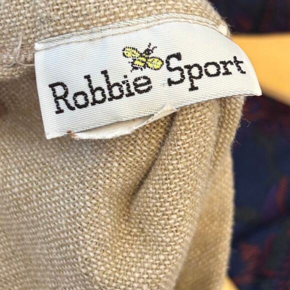 Vtg Robbie Sport Skirt Beige Button Front Large Pockets Textured Cottagecore - Picture 7 of 9